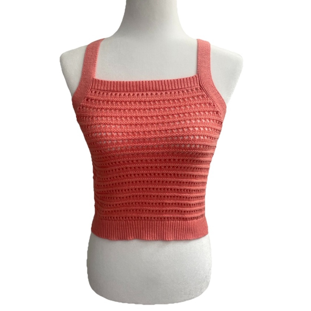 Universal Thread Women's Tank Crop-top Sweater pullover square neck Pink Size XS